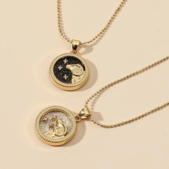 2pc Aries Zodiac Golden Necklaces - Picture 2 of 2